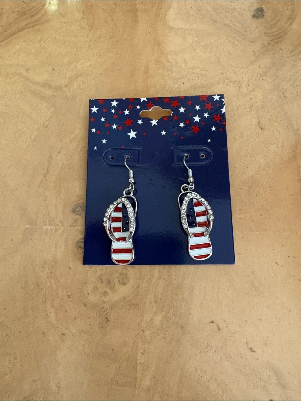 Kohl's Patriotic Red White and Blue Flip-Flop Earrings